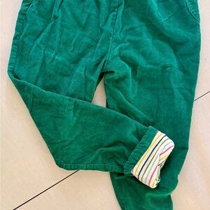 Boden Green Corduroy Pants with Striped Cuffs